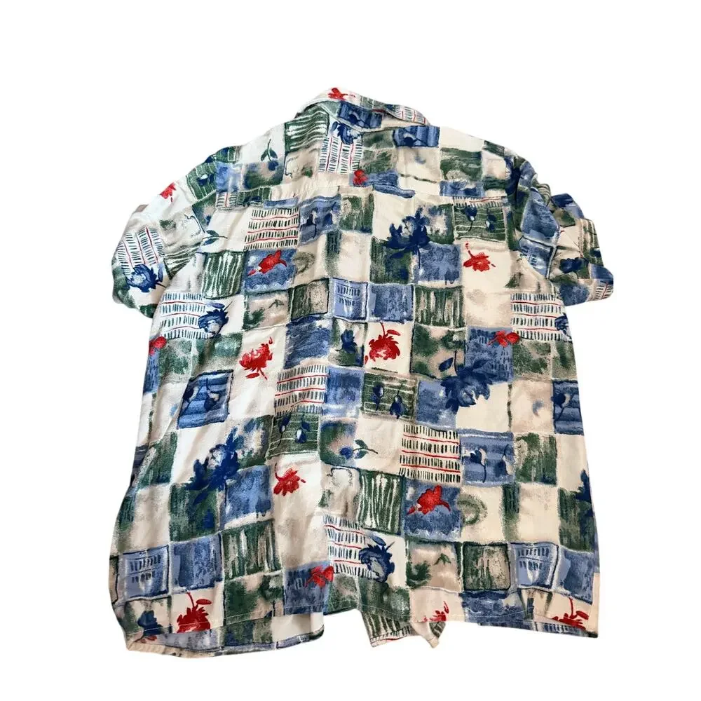 Vintage Alfred Dunner Petite 14 Button Up Blouse Floral Abstract Art Print - Picture 5 of 5